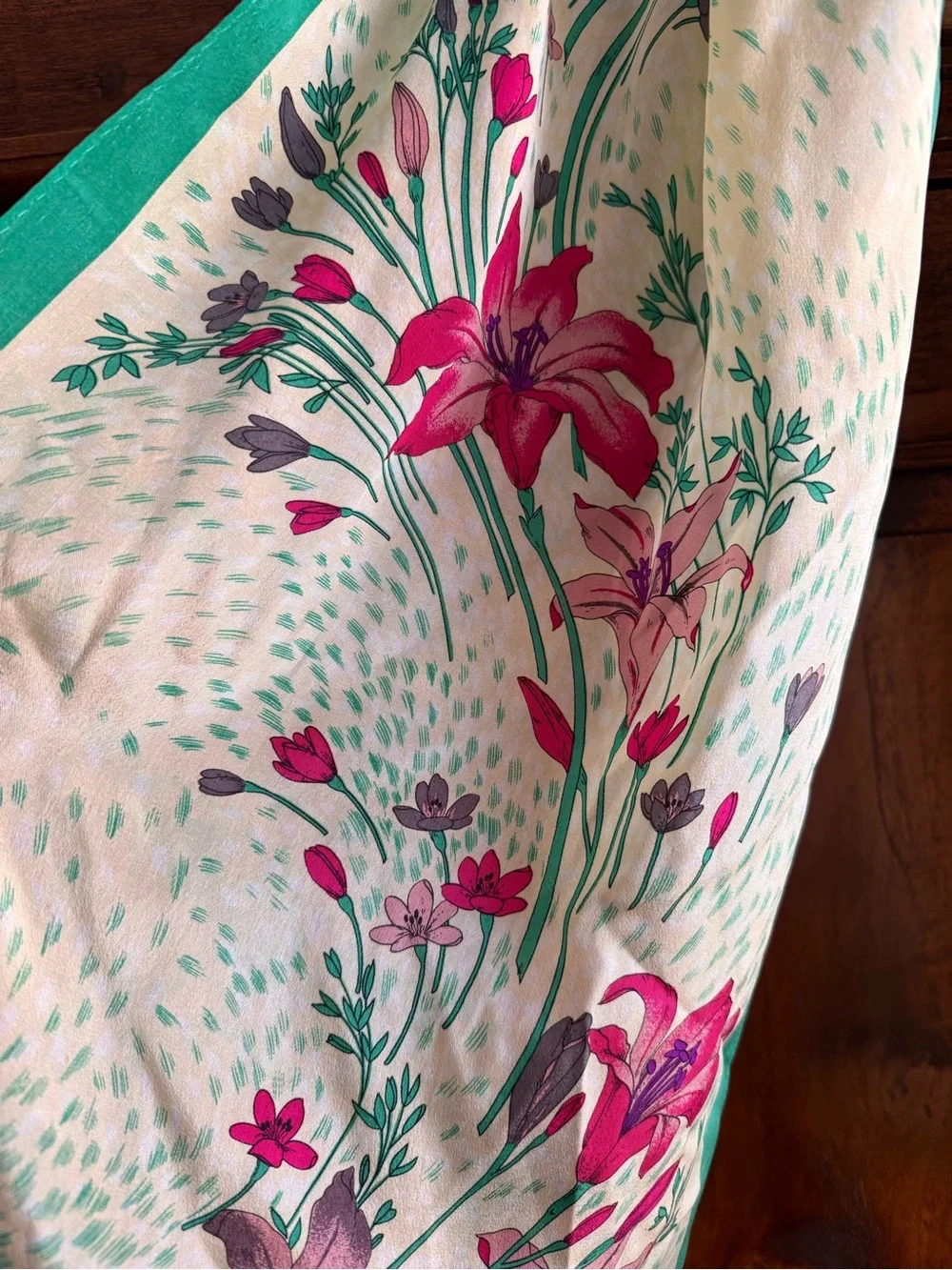 Oscar de la Renta silk floral scarf